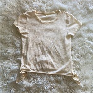 Cream colored side tie blouse